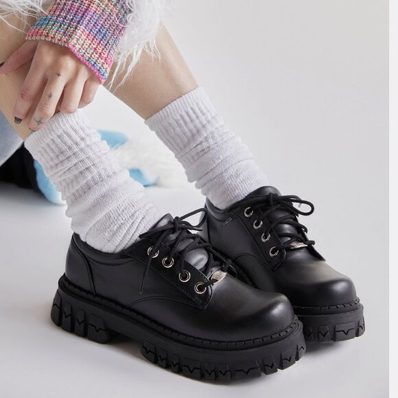 dELiA*s Shoes - Teen Craft Oxford heel black goth Shoes by Delia's x Dolls Kill